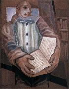 Juan Gris The clown scooped up the book oil painting